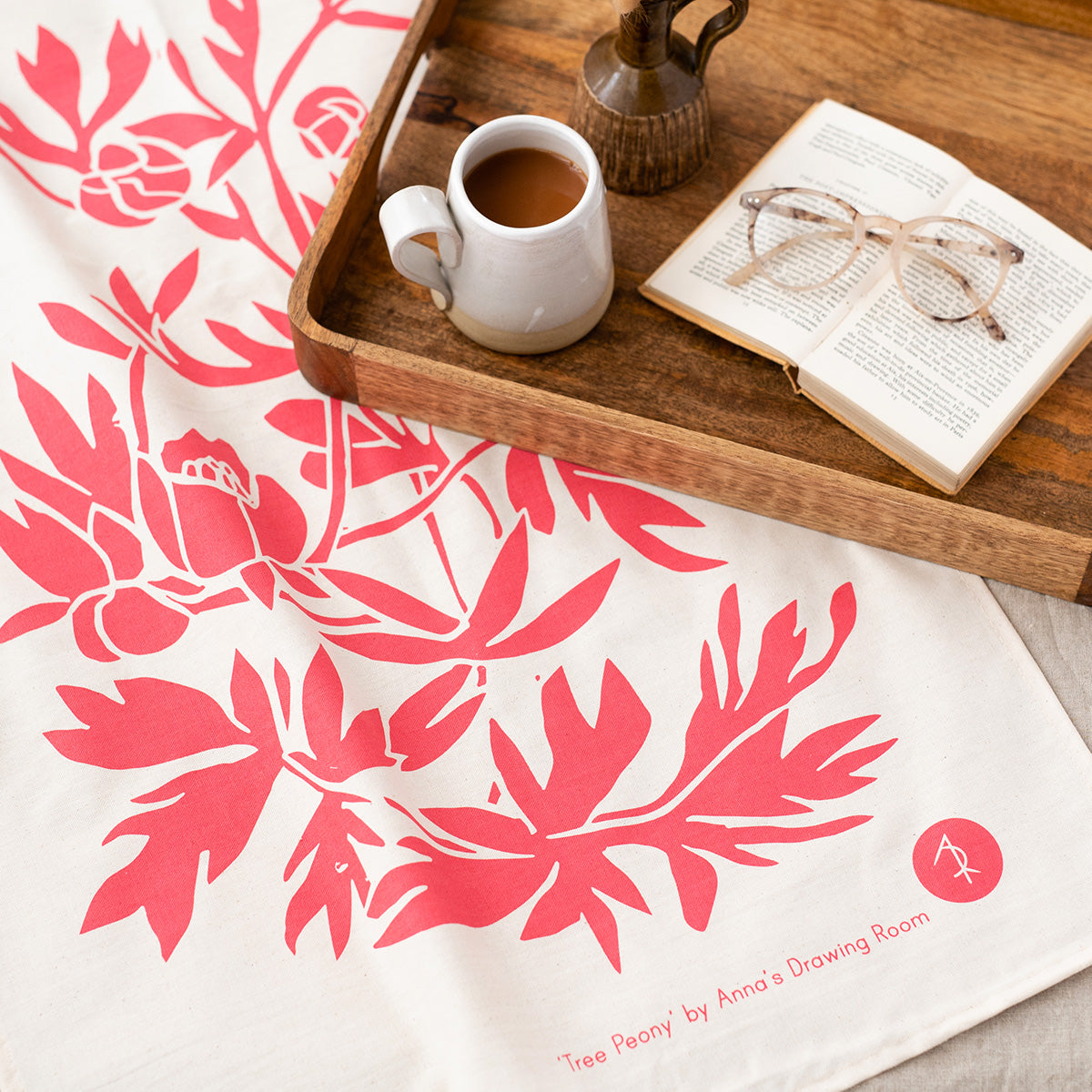 Tree Peony Tea Towel